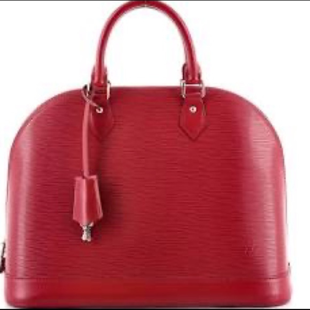 Louis Vuitton Alma Handbag Epi Leather MM Red. Great condition
